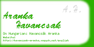 aranka havancsak business card