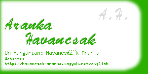 aranka havancsak business card